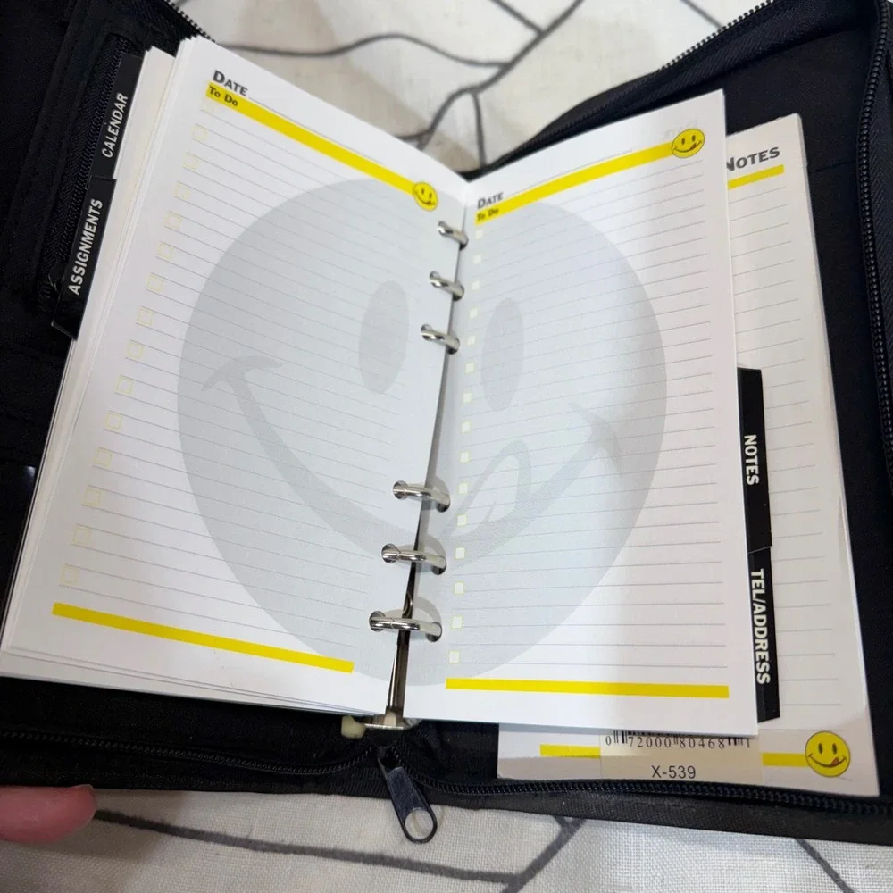 Joe Boxer VTG 2003 Planner Organizer Undated Striped Y2K Smiley Face 6-Ring